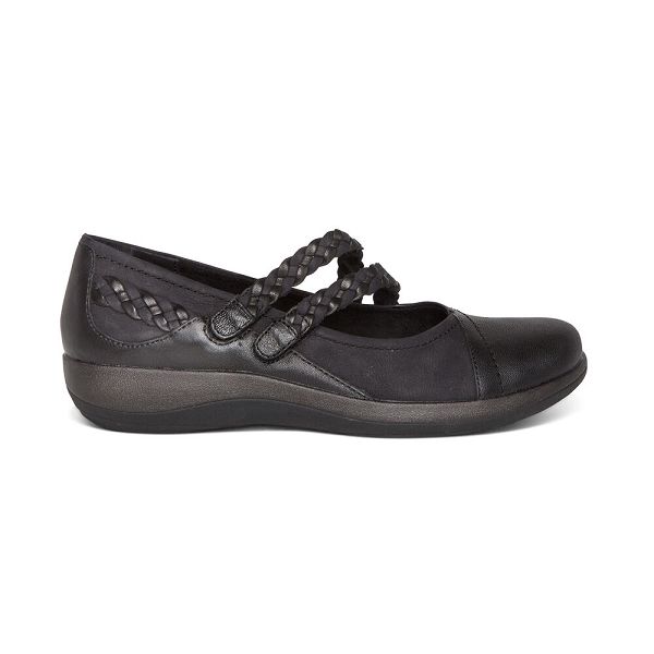 Aetrex Women's Annie Mary Janes Black Shoes UK 8641-380